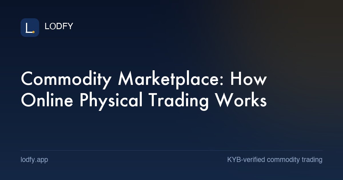 Commodity Marketplace: How Online Physical Trading Works