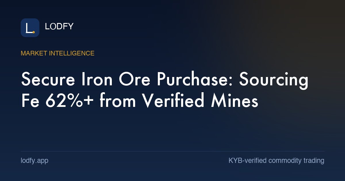 Secure Iron Ore Purchase: Sourcing Fe 62%+ from Verified Mines